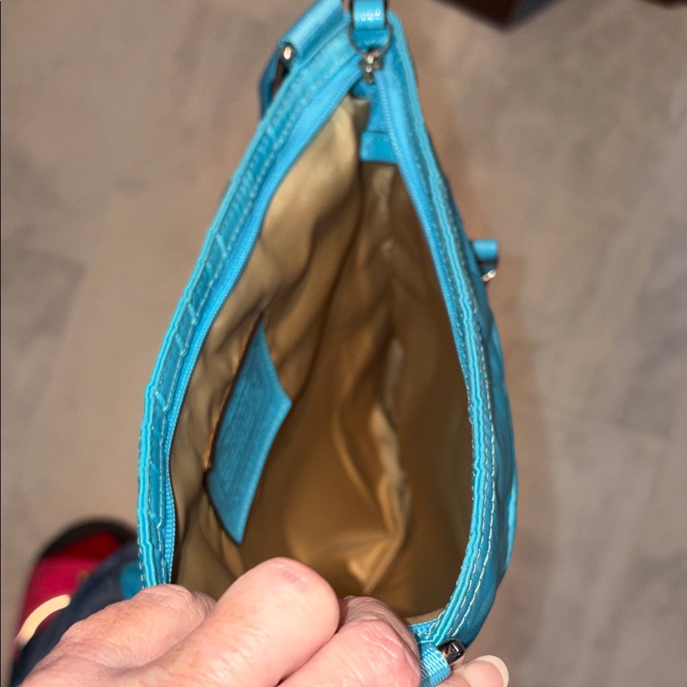 Coach Getaway signature monogram jacquard aqua blue Crossbody/shoulder bag - Picture 13 of 15